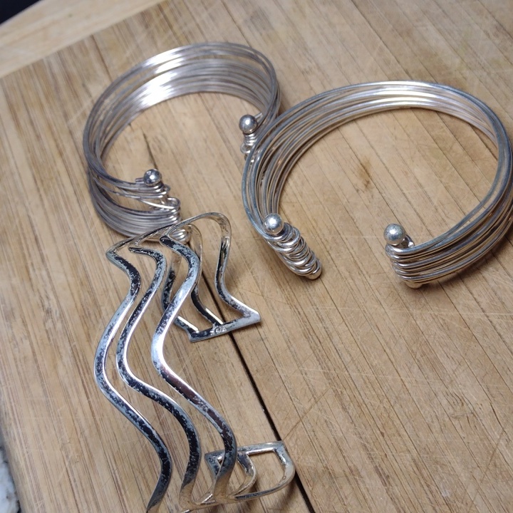 925 Real Silver Cuffs Set